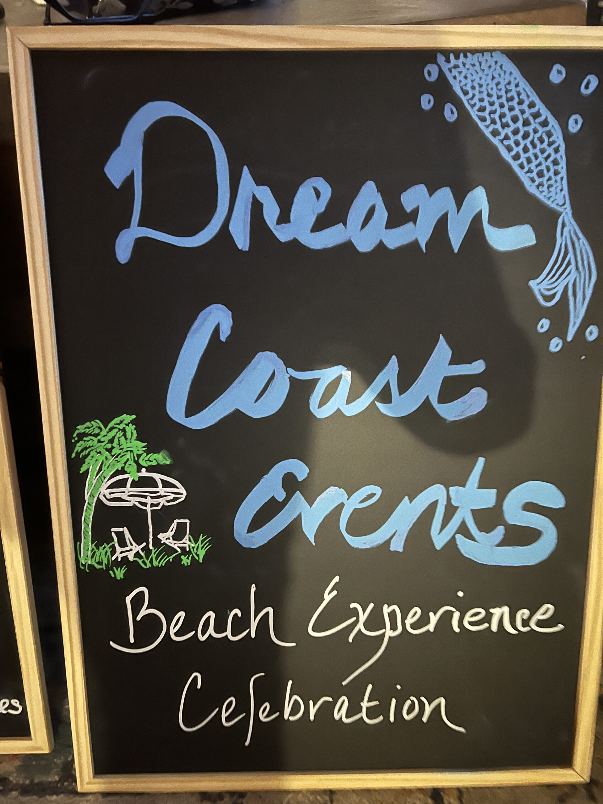 Dream Coast Events Blackboard